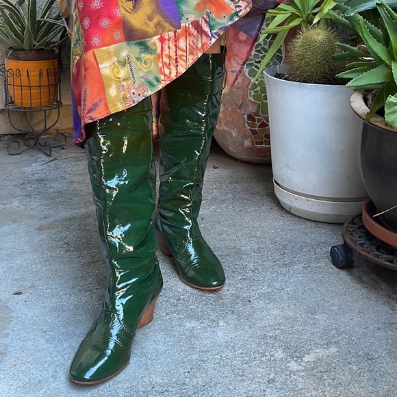 Vintage dark teal Chloe leather boots - Picture 4 of 16
